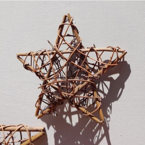 1 Pc Star Rattan Woven DIY Handicraft Hanging Ornament Christmas Birthday Party Ornaments Home Wedding Party Decoration Supplies