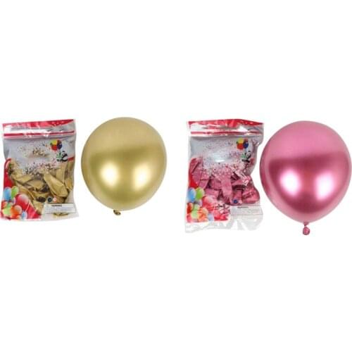 100 Pcs 10 Inch Metallic Latex Balloons Glossy Metal Pearl Balloon Globos For Party Decor, 50 Pcs Gold & 50Pcs Red