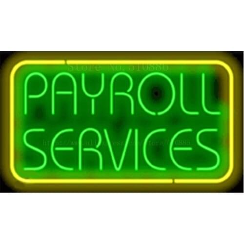 17*14" Payroll NEON SIGN REAL GLASS BEER BAR PUB LIGHT SIGNS store display Restaurant Shop Financial Service Advertising Lights