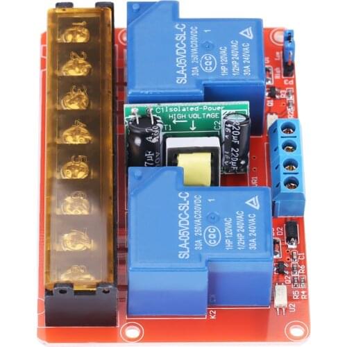 2 Channel Relay Module 30A DC 5V High-low Level Trigger Control Relay Module Relay Switch Board AC 100V-250V