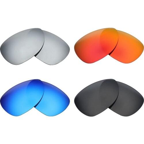 4 Pairs Mryok POLARIZED Replacement Lenses for Oakley Felon Sunglasses Stealth Black & Ice Blue & Fire Red & Silver Titanium