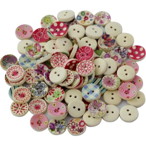 50/100Pcs Christmas Vintage Wooden Buttons For Cardmaking Embellishments Craft