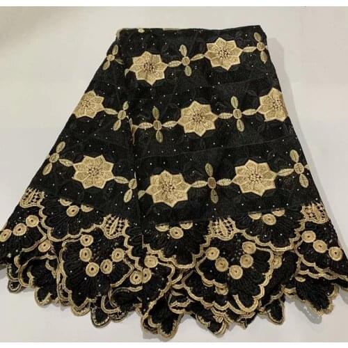 African lace fabric 2020 high quality lace tissu african french guipure lace fabric with stones water soluble fabric 5Y ZQ