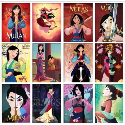 Disney Princess Mulan 5D DIY Diamond Painting Cartoon Girl Chinese Full Drill Diamond Mosaic Embroidery Cross Stitch Home Decor