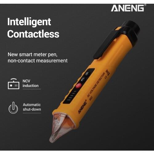 ANENG VD802 Non-contact AC Voltage Detector Tester Meter 12V-1000v Pen Style Electric Indicator LED Outlet Voltage Dectetor