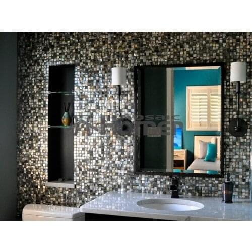 Black mother of pearl tiles luxury tiles for kitchen backsplash and bathroom wall and floor