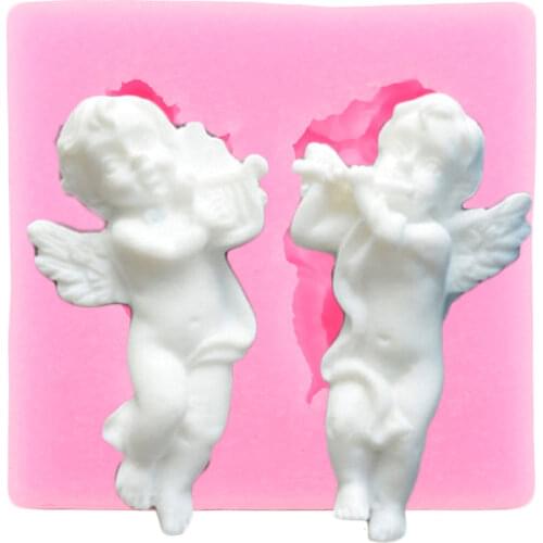 Angel Silicone Mold Baby Birthday Chocolate Making Molds Fondant Cake Decorating Tools Resin Clay Mould Kitchen Accessories