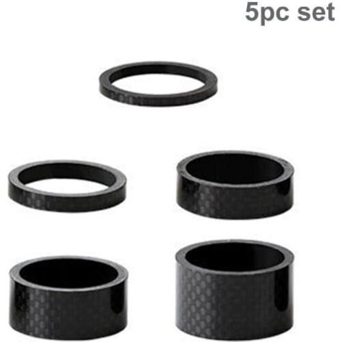 Hot Sale Spacer Multi-function Solid Color 5pcs/set 1-1/8 inch Carbon Fiber MTB Bike Bicycle Headset Stem Spacers Washers