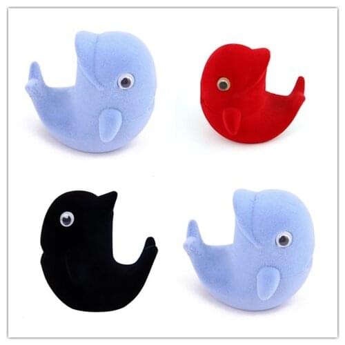 HOSENG 30Pcs Blue Black Red Cute Dolphin Ocean Series Pendant Velvet Box Women Necklace Wedding Creative Jewelry Gift Case HS_13