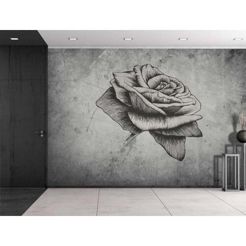 Custom 3D Photo Wallpaper Art Rose Drawing Wall Decoration Poster Art Removable Wall Mural Wall Stickers