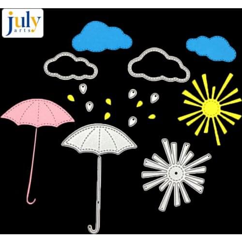 Julyarts Umbrella Cutting Dies Curtain Craft Dies for Scrapbooking Handmake Decorative Craft Dies and Stamps Metal Cutting Die
