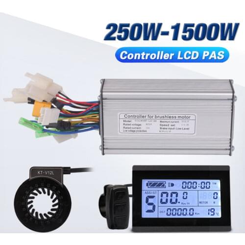 KT Controller 48V Motor Controller 52V 36V Ebike Controller 1500W 1000W 500W 350W 250W Dual Mode Sinewave LCD Display PAS Bafang