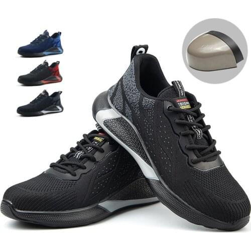 New Outdoor Work Safety Shoes Sneakers Ultra-light Soft Bottom Shoes Breathable Anti-smashing Steel Toe Work Boots For Mens