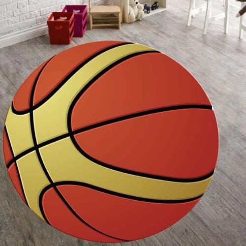 Basketball World 15 Patterned Round Carpet, Non Slip Floor Carpet, Area Rug, Game Carpet