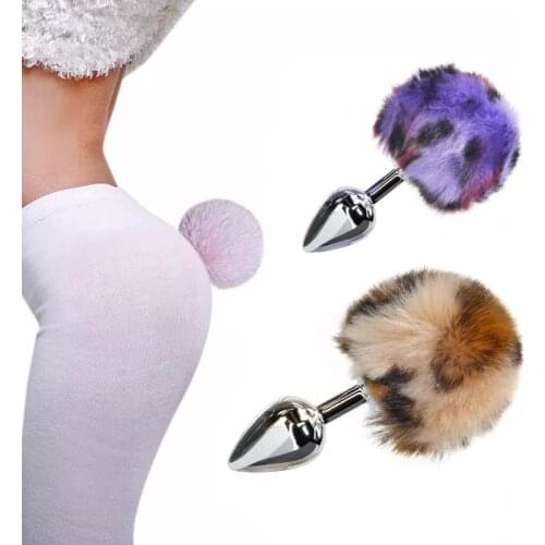 Metal Anal Toys Rabbit Tail Anal Plug Erotic Anus Toy Butt Plug Sex Toys For Woman And Men Sexy Butt Plug Adult Accessories