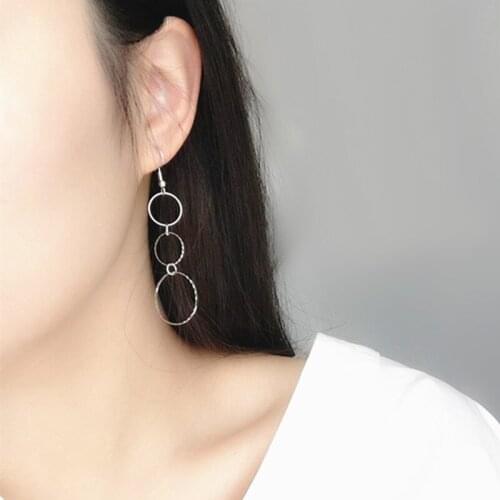 Fashion Round Geometric Earrings Fashion Irregular Gold/Silver Color Series Size Circle Pendant Long Earrings Brincos for Women