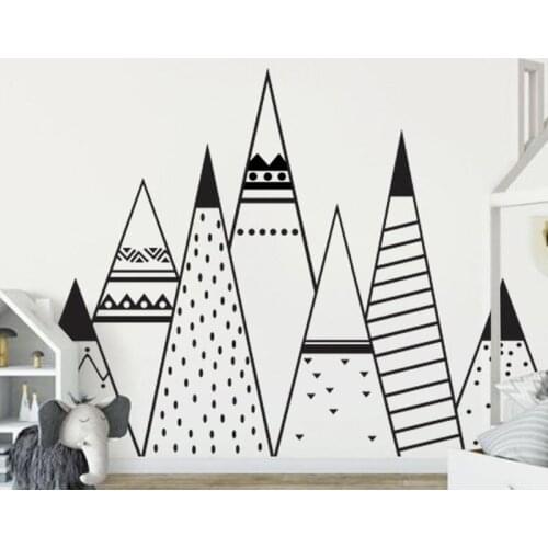 Nursery Wall Decal Tribal Woodland Mountain Wall Decor Sticker Kids Girls Boys Bedroom Vinyl Wall Stickers Decoration B128