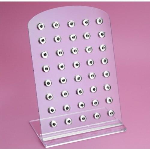 New Snap Button Jewelry White Acrylic Snap Display For 40PCS 12mm Stands Display Detachable Set ZK003-12MM