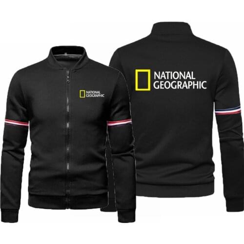 New Spring Autumn Mens Hoodies National Geographic Sweatshirt Pullovers Hooded Coats Jacket Unique Long-Sleeved Tops Outwear