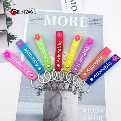 20Pcs Different Flower Adorable Key Chain Decoration Plastic Toys Colorful Soft Rubber Tire Creative Gift For Capsules Ball