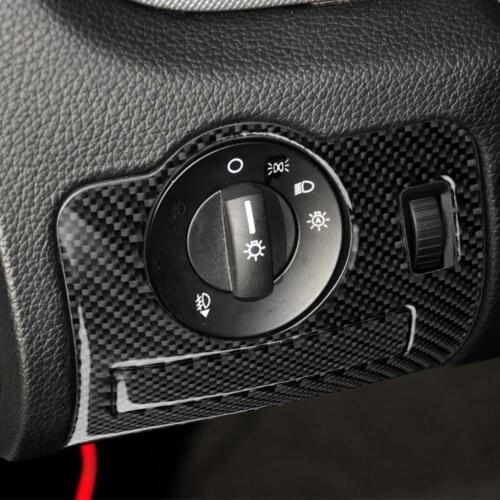 Carbon Fiber Headlight Switch Interior Trim Cover Sticker for Ford Mustang 09-13