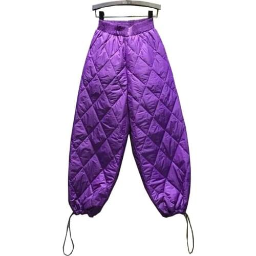 Thick Warm Pants For Women Elastic Waist 2021 New Vintage Cotton Winter Womens Pants Casual Loose High Waisted Trousers LU2218