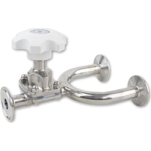 Fit 19/25/32/38mm x 1.5" Tri Clamp Sanitary U-Shaped 3 Ways Diaphragm Valve 316L Stainless Steel Homebrew