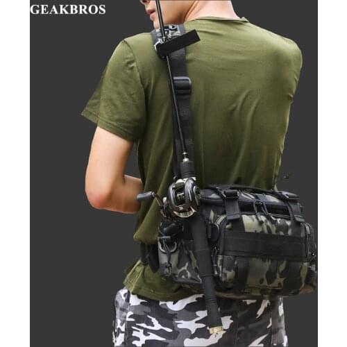 Portable Fishing Tackle Bag Fishing Bait Lure Storage Tool Outdoor Sports Climbing Hunting Backpack Crossbody Shoulder Chest Bag
