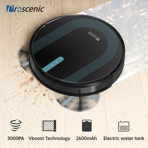 Proscenic 850T 3000PA Suction Robot Vacuum Cleaner with WiFi connection works with Alexa and Google Home 3-in-1 mop Auto Charge