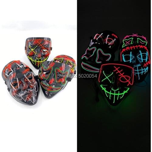 Glow In The Dark Halloween LED Purge Election Mascara Costume Masak Election Mascara Costume Rave Mask Halloween Supplies
