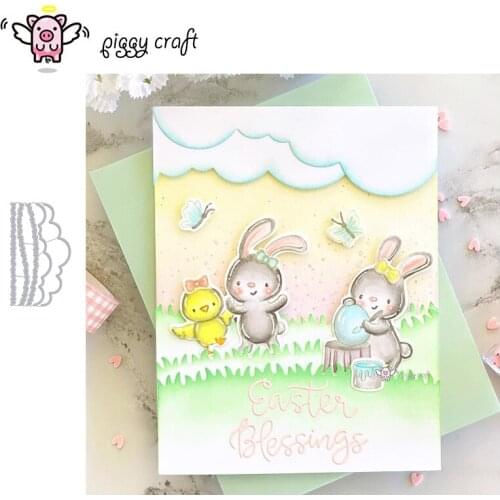 Piggy Craft metal cutting dies cut die mold 5Pcs Cloud grass strips Scrapbook paper craft knife mould blade punch stencils dies