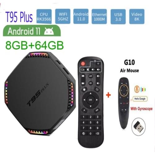 Android 11 TV Box 2021 T95 Plus RockChip RK3566 8K Ultra HD Media Player 5GHz WiFi BT Quad-Core 64-bit vs h96 max rk3566