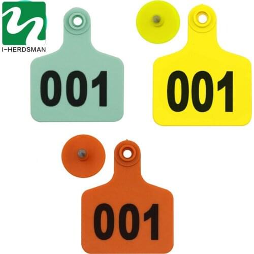 100PC Cow Cattle TPU Ear Tag Signs With Word Ear Tags Typing Copper Head Earrings Farm Animal Identification Card