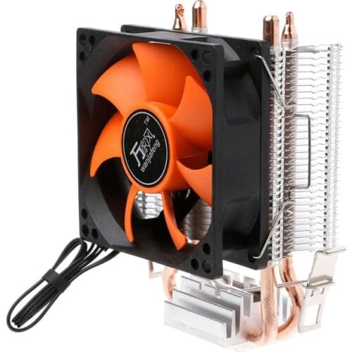 Deek-Robot Hot Double Copper Tube CPU Cooling Fan 2 Heatpipe Aluminium PC Cooler Cooling Fan For Intel 775/1155 AMD 754/AM2
