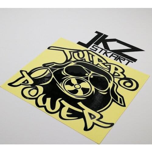 JKZ STKART Vinyl Die Cut Car Stickers Decals Turbo Power 12 x 12 cm For Motor Bike Truck Helmet Decorated Stickers