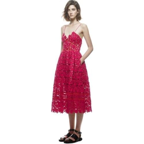 2020 Summer High End Dress Sexy Celebrity Backless Elegant Hollow Out Lace Women Spaghetti Strap Nightclub Bodycon Party Dresses