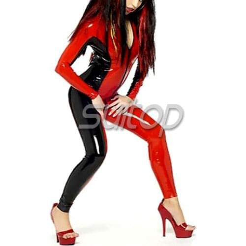 0.6mm rubber latex fashion catsuit body suti teddies for women