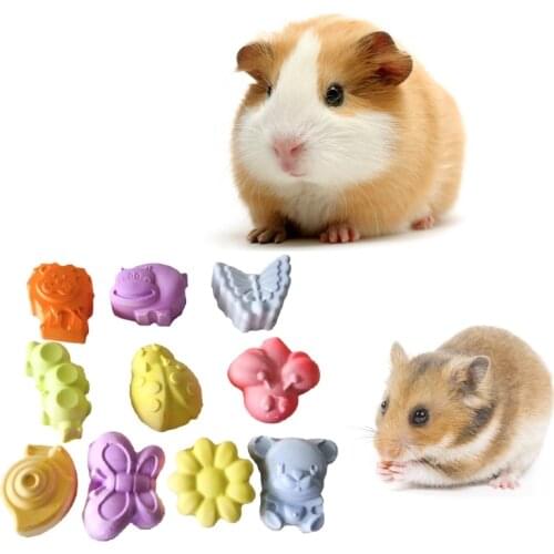 10 Pcs Hamster Chew Toys Teeth Grinding Calcium Stones Lava Mineral Block for Chinchillas Rabbits Gerbil Squirrel Ferret