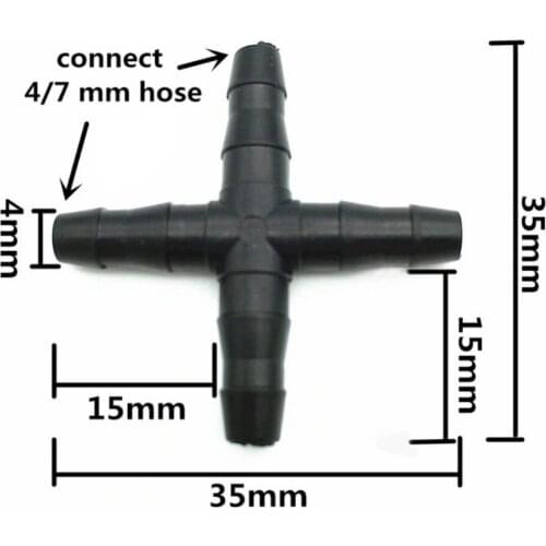 20Pcs Barbed Cross Drip Bulk Automatic Garden Irrigation 4/7mm Water Hose Fitting