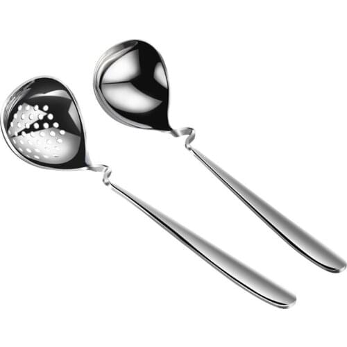 304 Stainless Steel Deepening Thickening Large Soup Spoon Long Handle Soup Spoon Public Wall-mounted Hot Pot Soup Spoon Colander