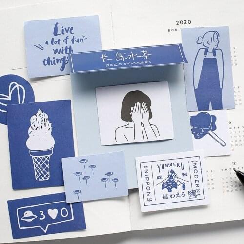 360Pcs/Set Island Garden Small Fresh and Writable Hand Account Material Diy Stickers for School Bag Notebook