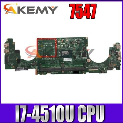 Akemy For Dell Inspiron 7547 Laptop Motherboard CN-0H1XYW 0H1XYW H1XYW DA0AM6MB8E0 I7-4510U CPU DDR3L MB 100% Tested Fast Ship