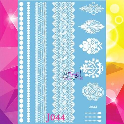 Large Henna Bracelet Temporary Tattoo Lace Grid Designs Waterproof Fake Tattoo Stickers AJ44 tatouage taty Jewel Wedding Brides