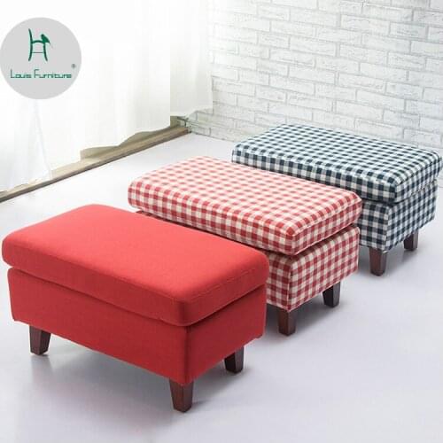 Louis Fashion Stools & Ottomans Washable Stool Sofa Solid Fabric