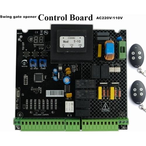 Dual Arm Electric Swing Gate Opener Control Board AC220V/110V with 433Hz remote controllers