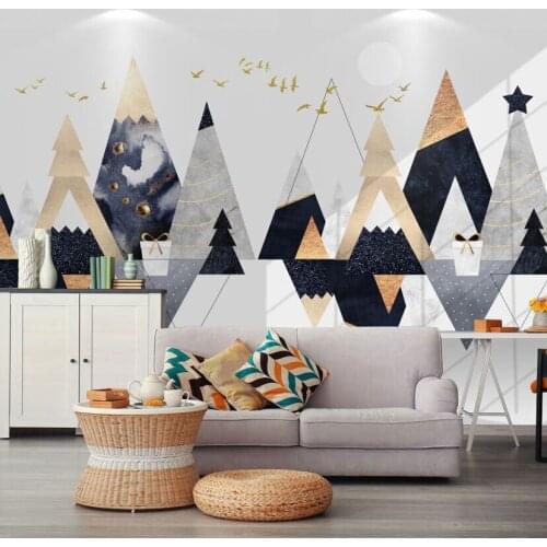Geometry Abstract Wallpaper Papel Mural for Living Room Sofa Background 3d Wall Photo Murals Wall paper 3d Wall Sticker