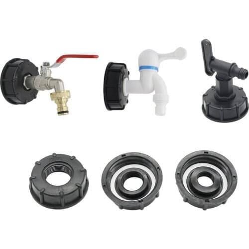 60mm Coarse Thread to 1/2" 3/4" 1" Female Thread IBC Tank Connector 1/2" 3/4" to 15mm Outlet Valve Adapter Pipe Fittings