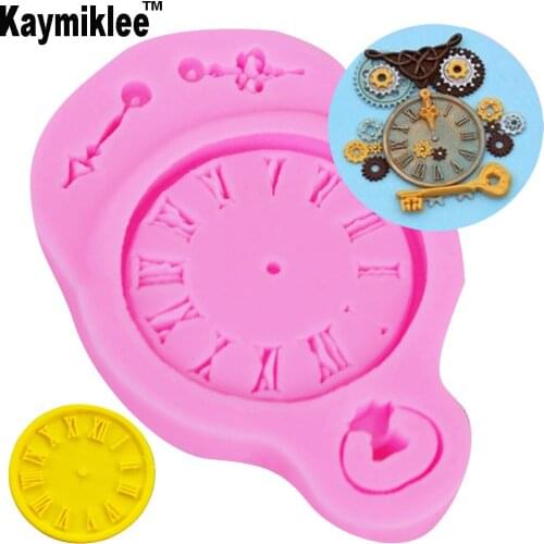 M546 Clock Pocket Watch Cupcake Decorating Tools Silicone Mold Fondant Mould Cake Decorating Tools Chocolate Gumpaste Mold