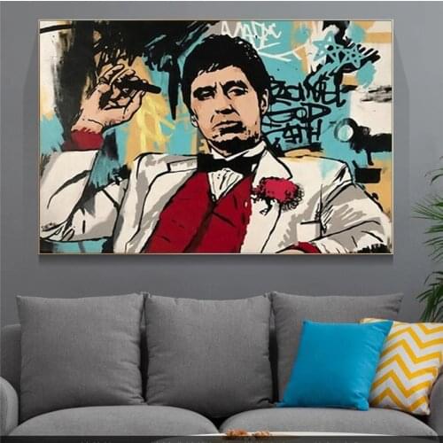 Classic Movie Godfather Graffiti Art Canvas Paintings Posters and Prints Wall Art Pictures for Living Room Decor Canvas Painting