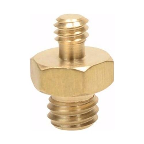 Brass Spigot 3/8" Male - 1/4"-20 Male Threaded Screw Adapter with Hex Nut Center